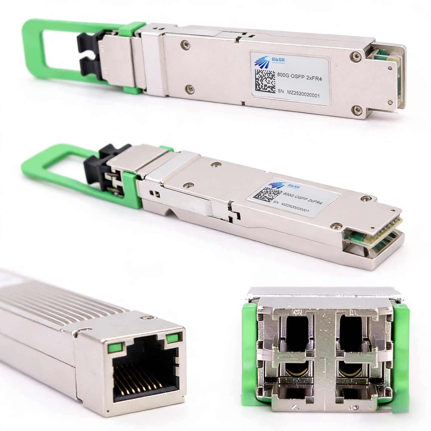 800G OSFP 2xFR4/FR8 PAM4 1310nm 2km DOM LC Duplex Single-Mode Optical Module